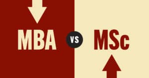 MSc vs MBA image showing the two options