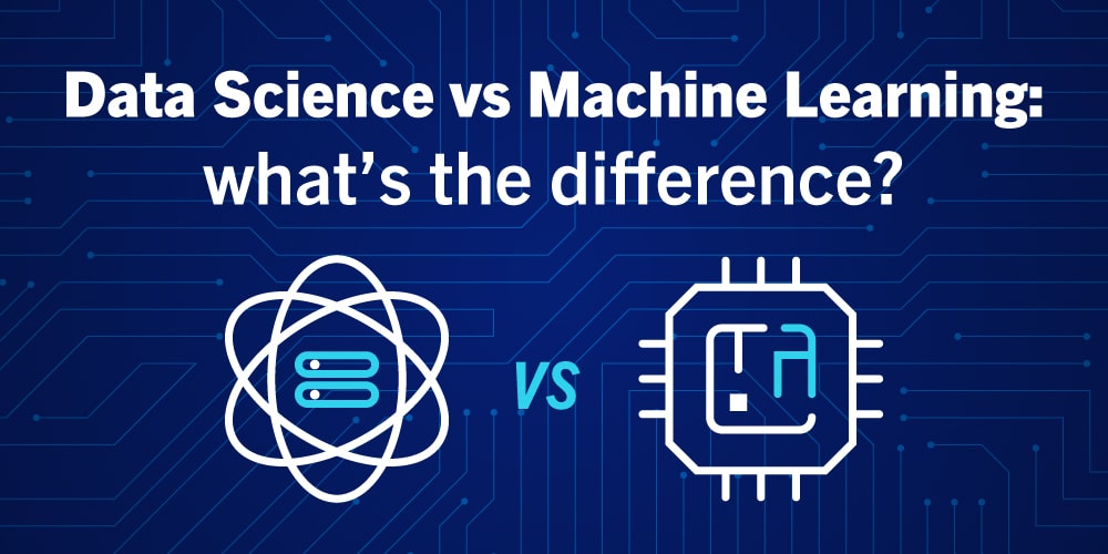 data science vs machine learning blog thumbnail