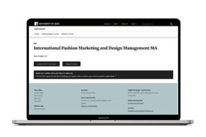 Preview of the University of Leeds International Fashion Marketing and Design Management programme page